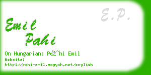 emil pahi business card